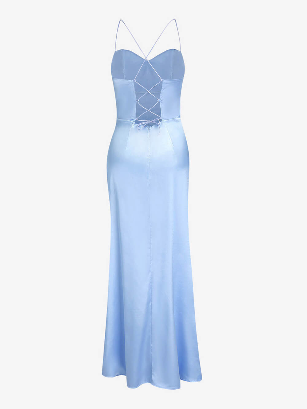 Satin Corset Maxi Dress with Slit