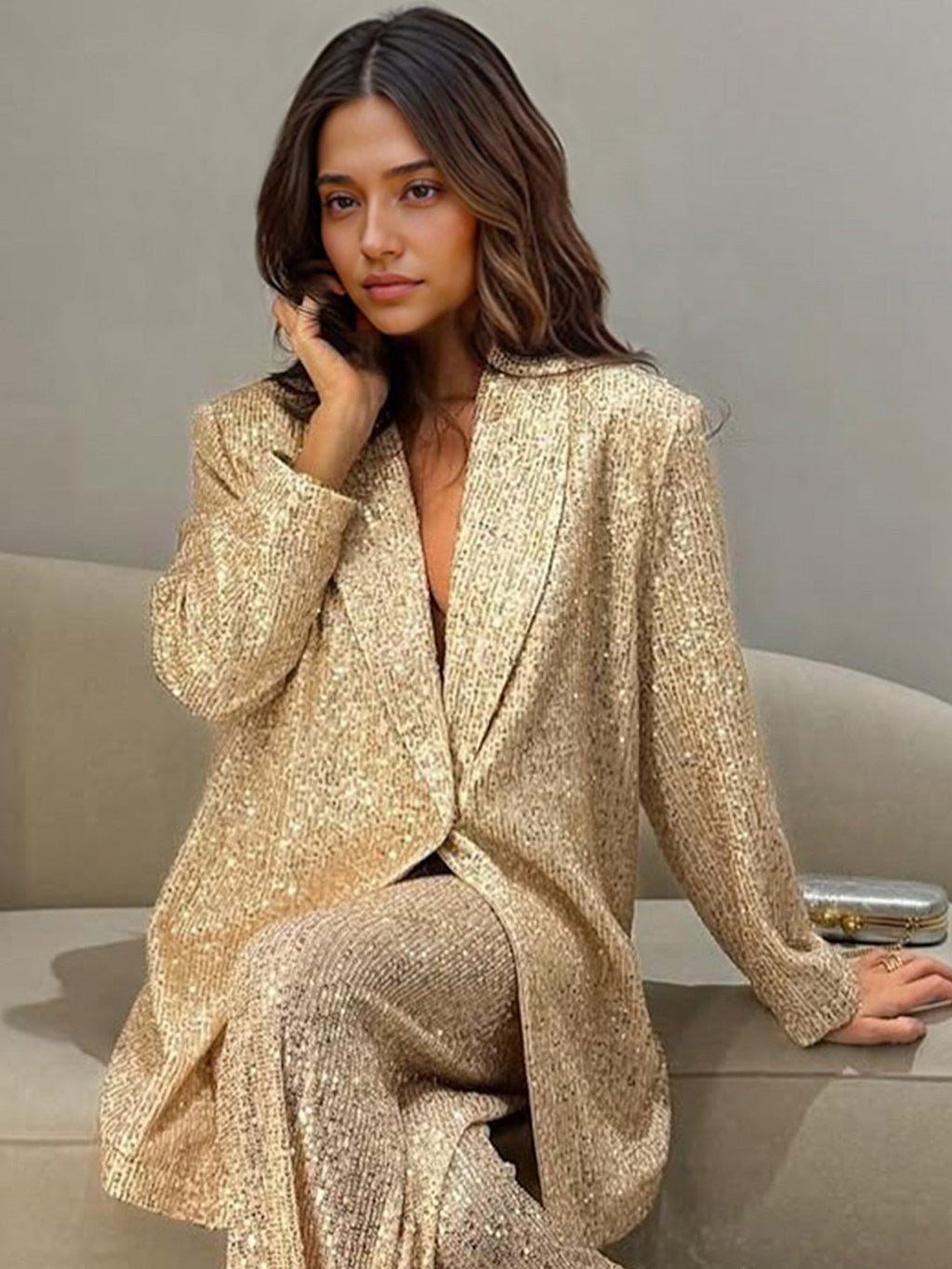 Metallic Sequin Blazer
