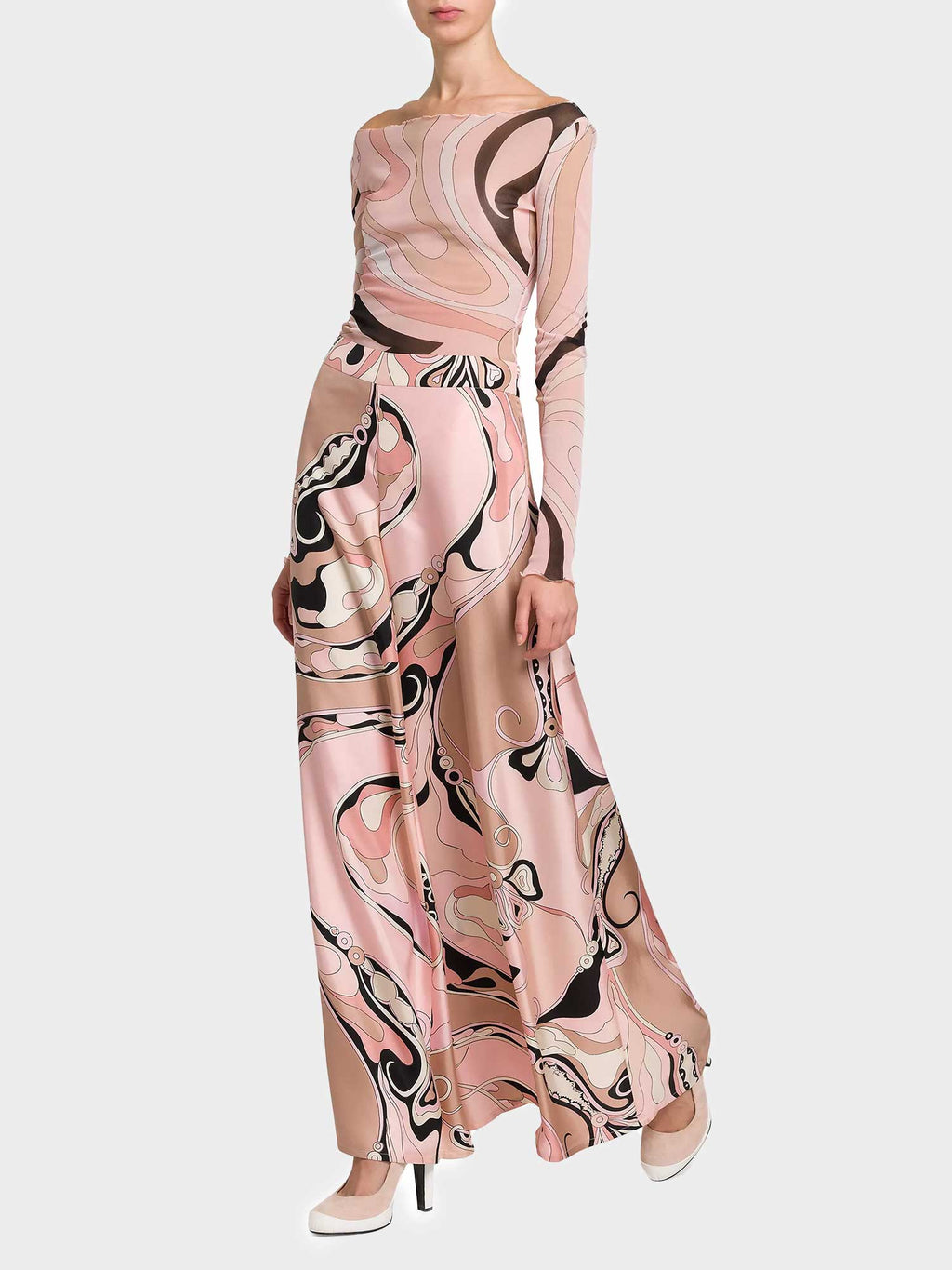 High Waist Wide Leg Abstract Print Pants
