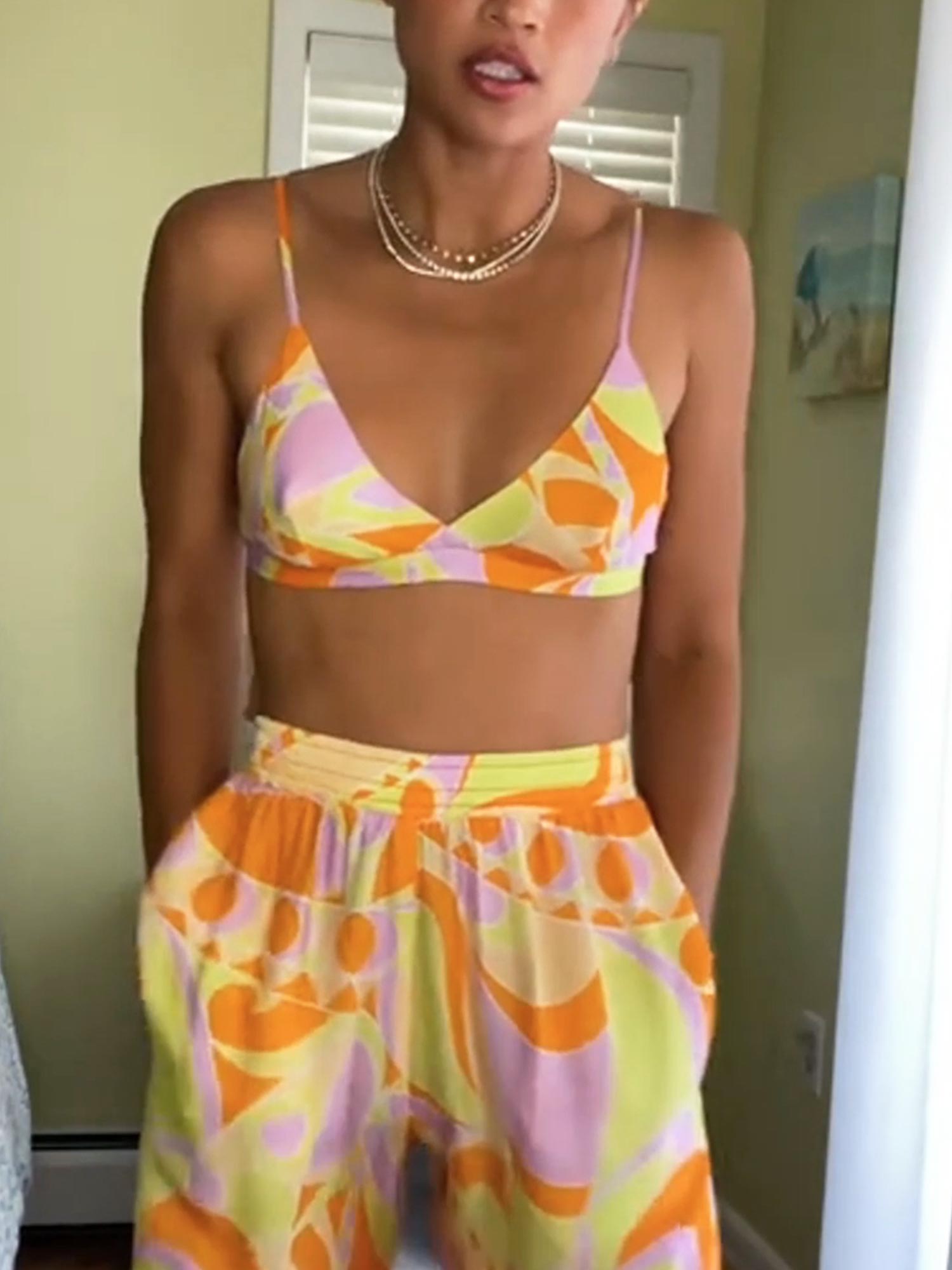 Tropical Beach Graphic Print Bralette