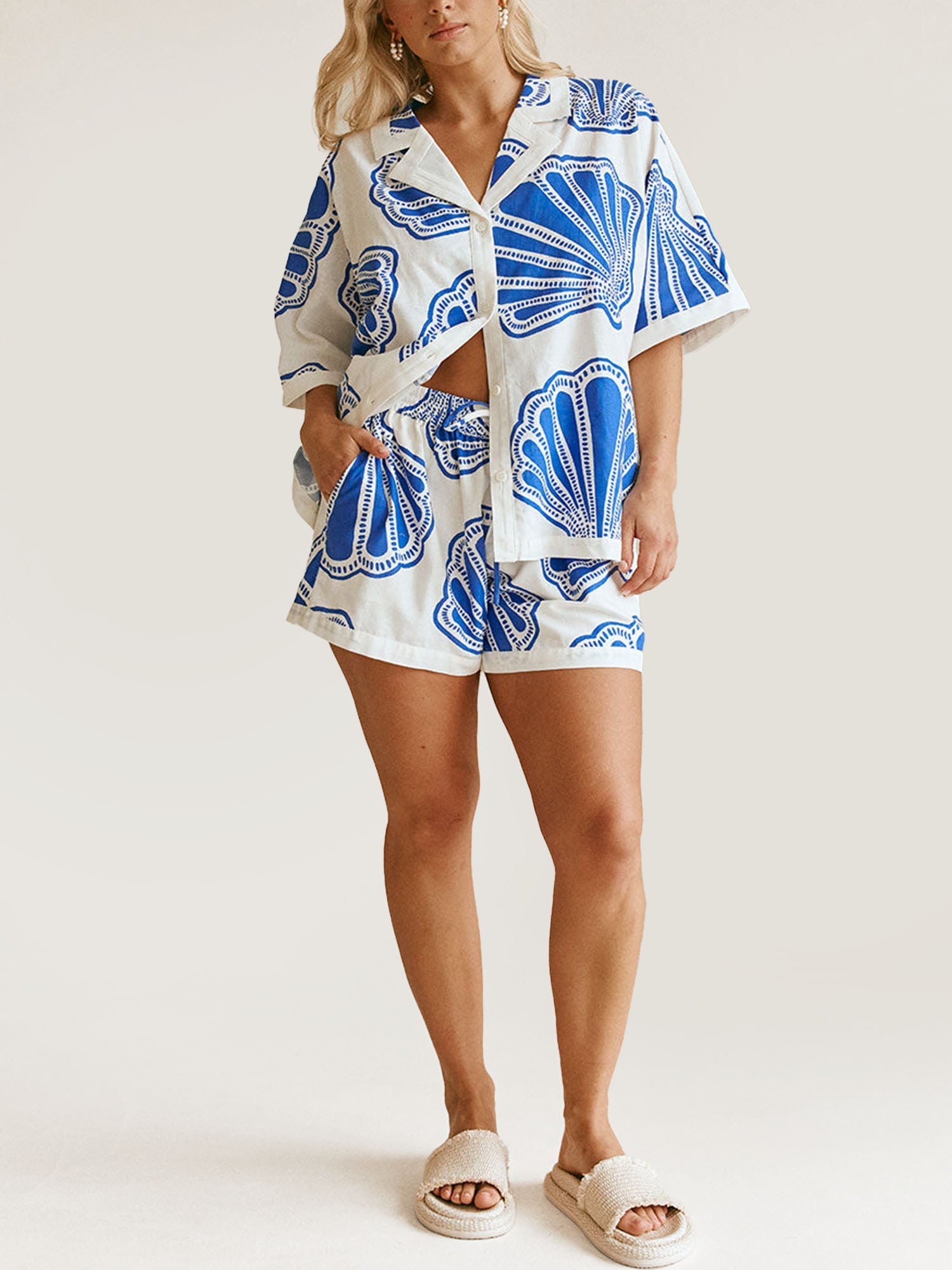 Ocean Breeze Relaxed Shirt & Shorts Set