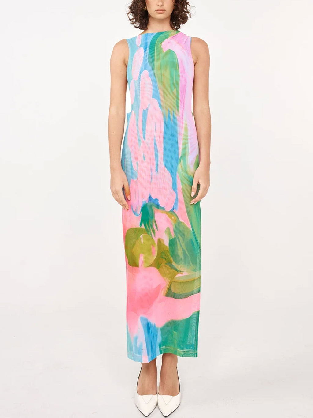 Abstract Floral Maxi Dress