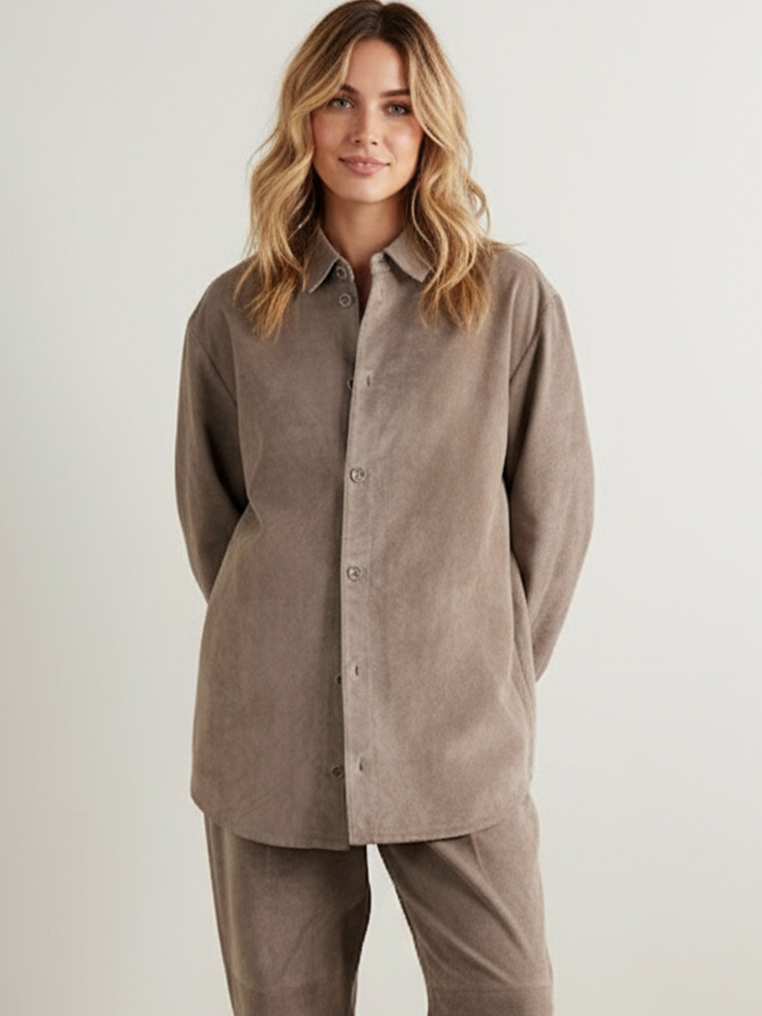 Loose Collar Shirt Retro Khaki Vibes