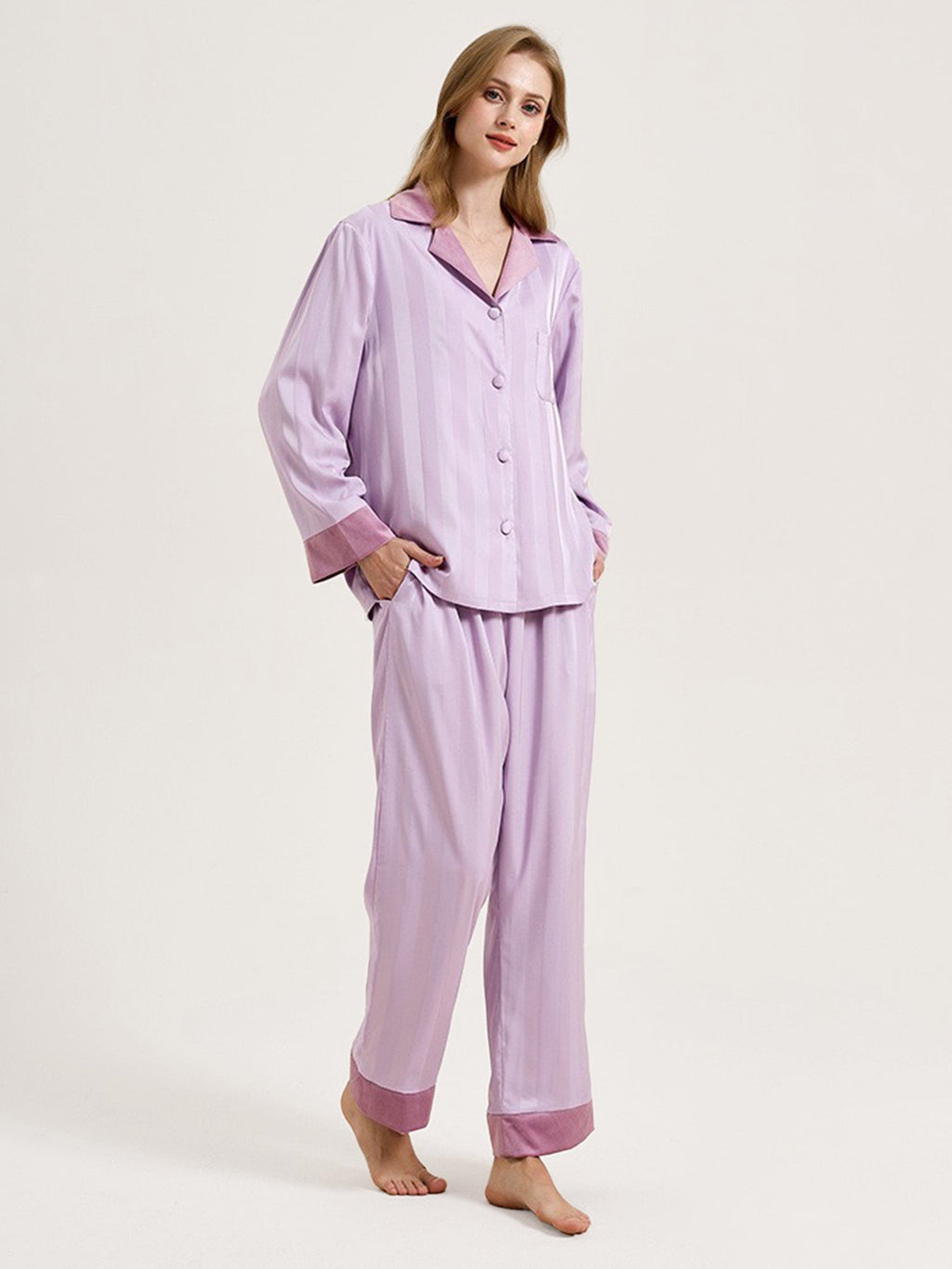 Satin Lavender Pajama Set