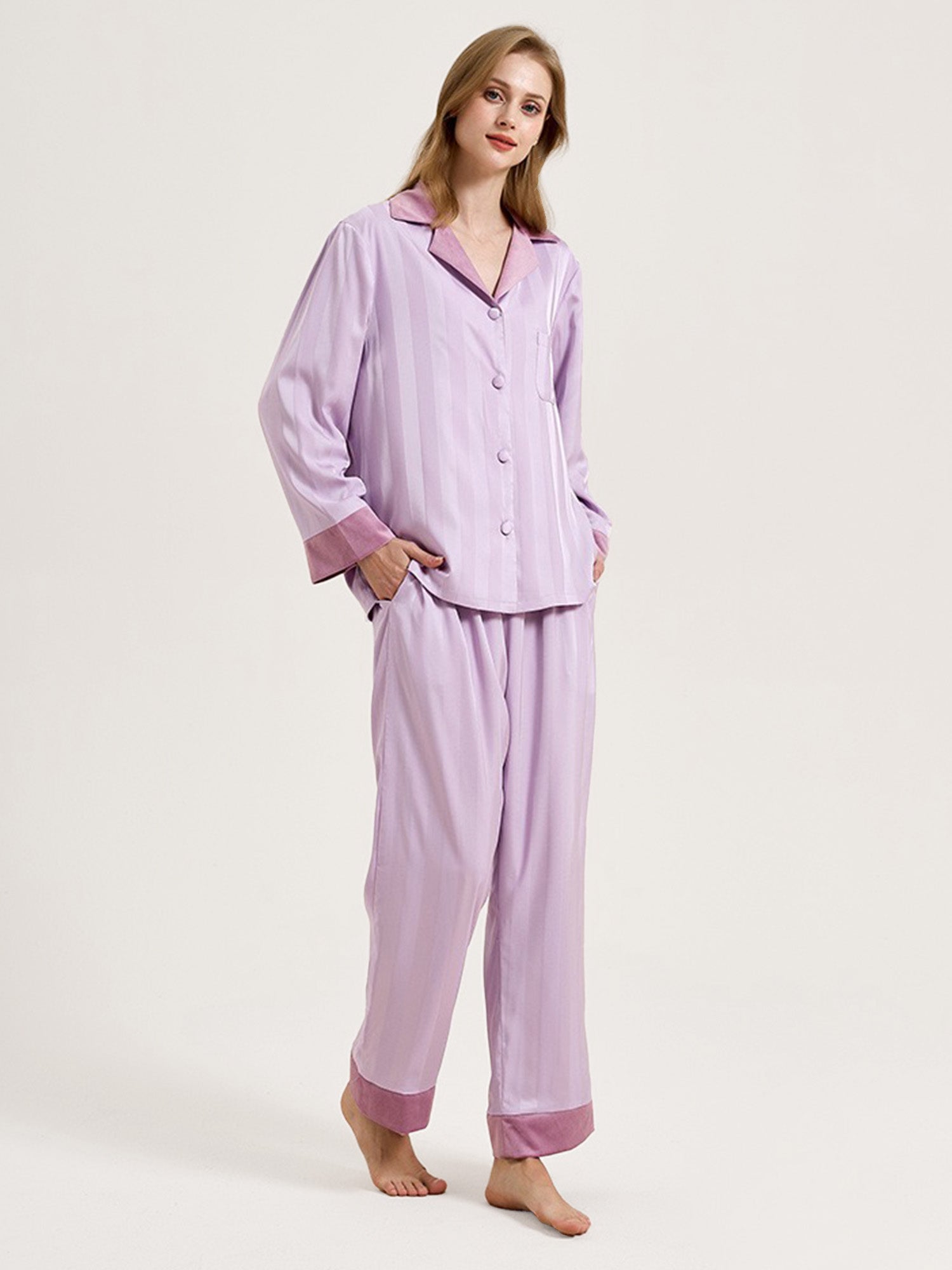 Satin Lavender Pajama Set