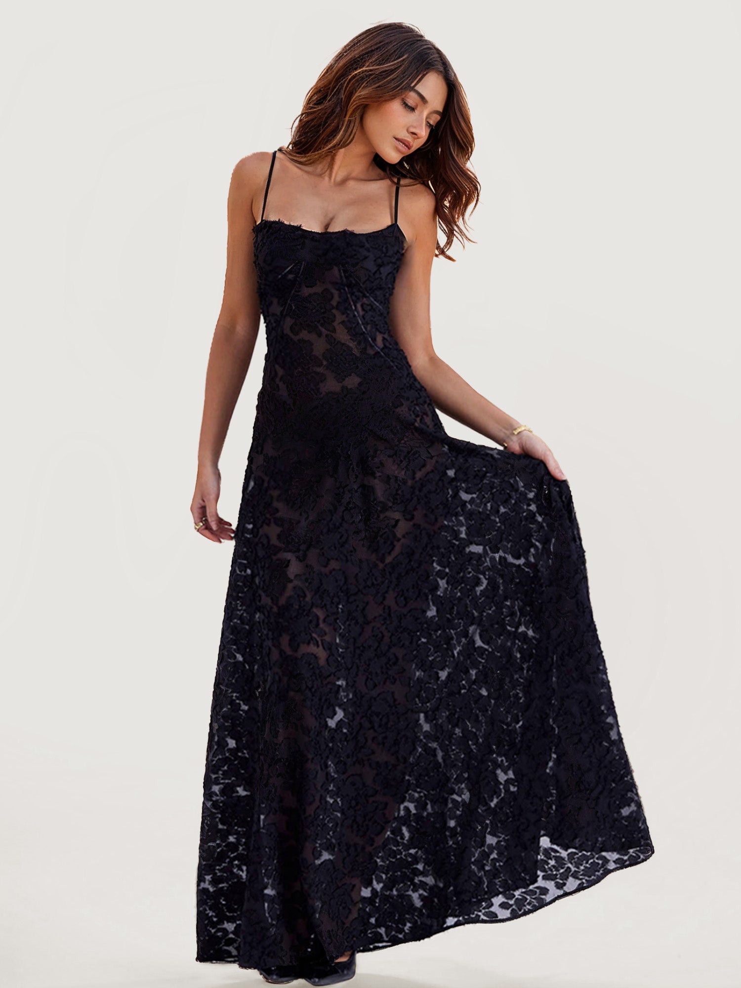 Black Lace Maxi Dress