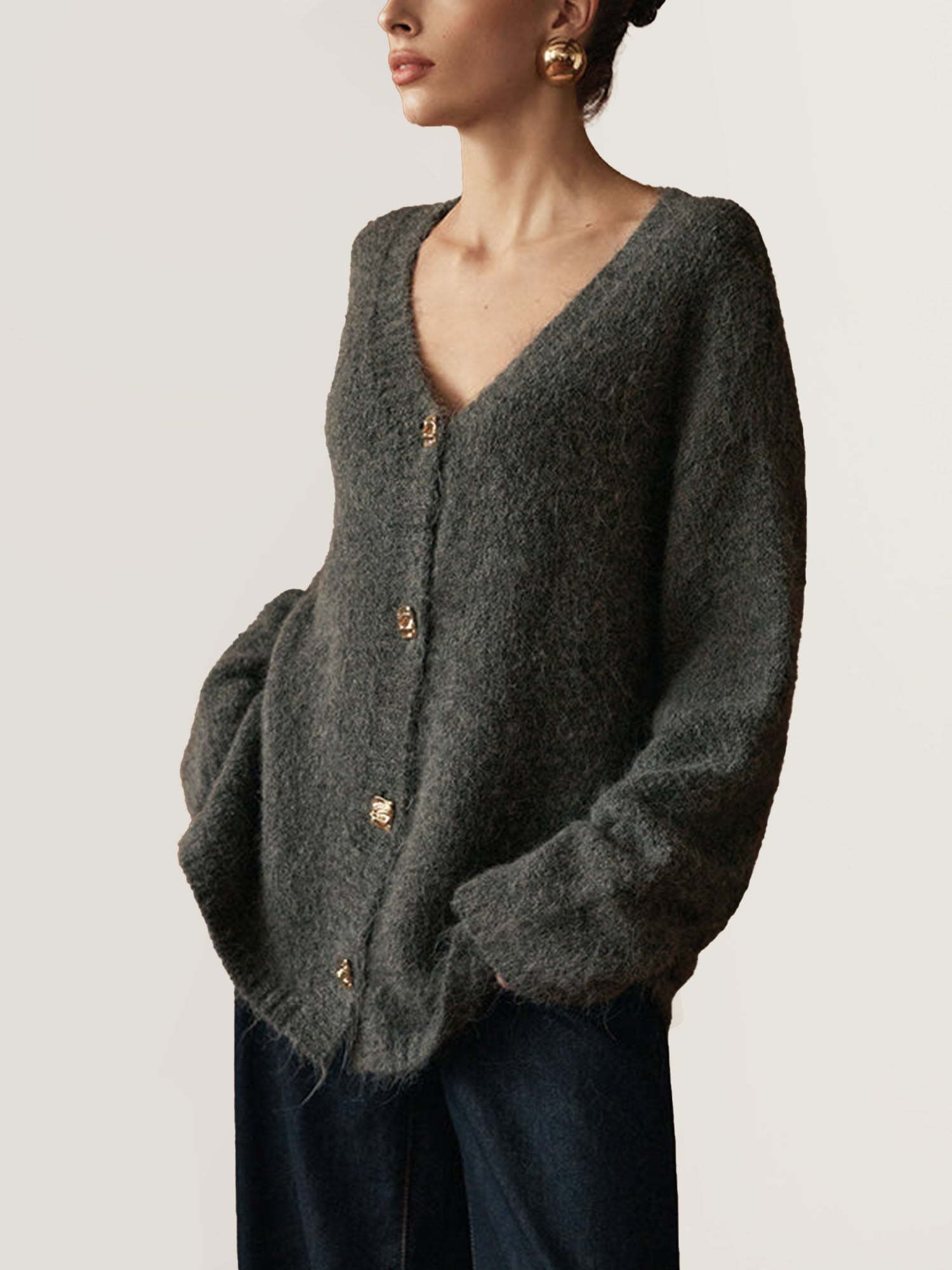 Button-Down Knit Cardigan