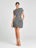 Plaid Pearl Trim Mini Dress