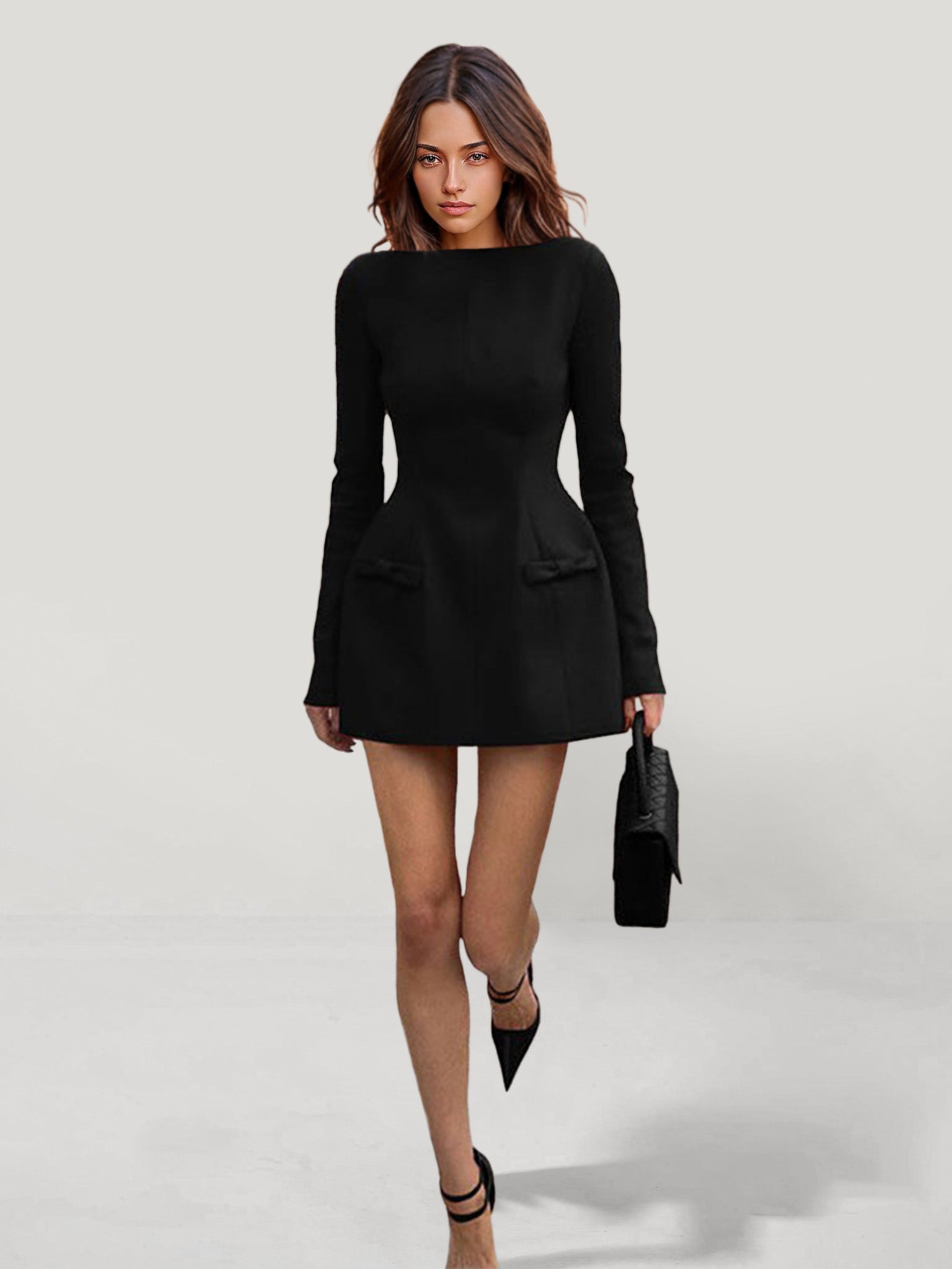 Puff Sleeve Tailored Mini Dress