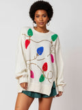 White Festive Cascade Sweater