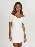 White Vivid Mini Dress Evening Vibe