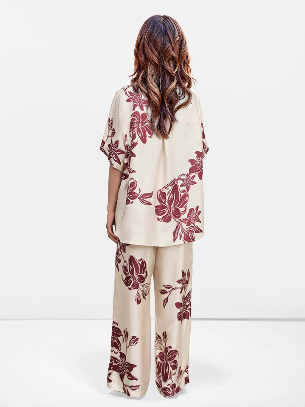 Floral Elegance Wide-Leg Pants