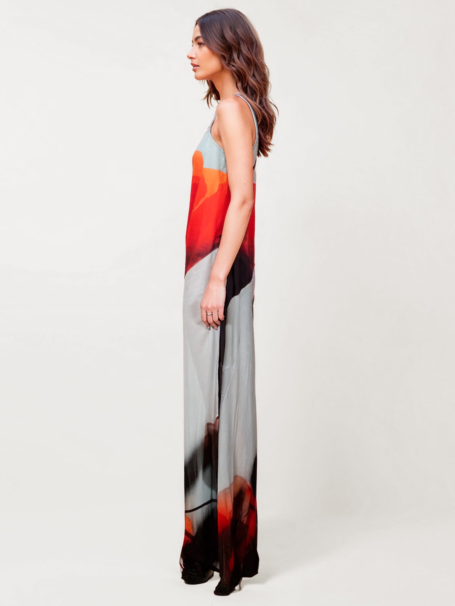 Floral Chiffon Maxi Dress