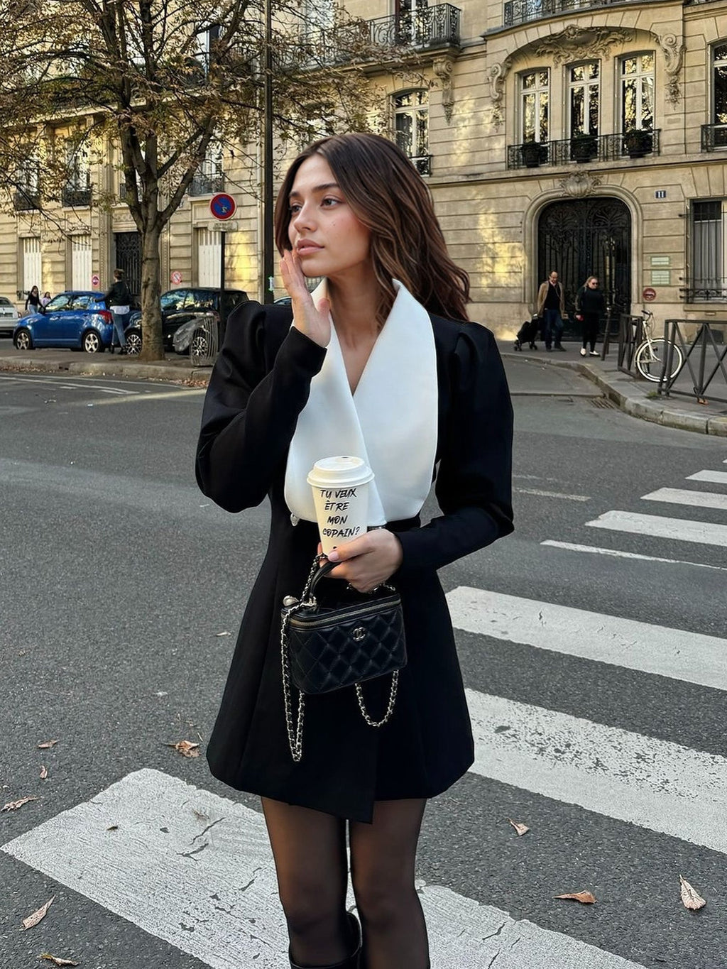 Chic Double-Breasted Button Mini Dress