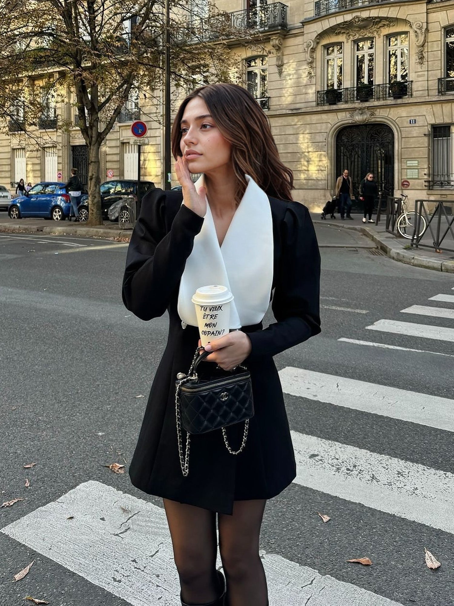 Chic Double-Breasted Button Mini Dress