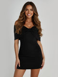 Black Vivid Mini Dress Evening Vibe