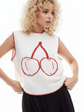 Cherry Pattern Knit Vest