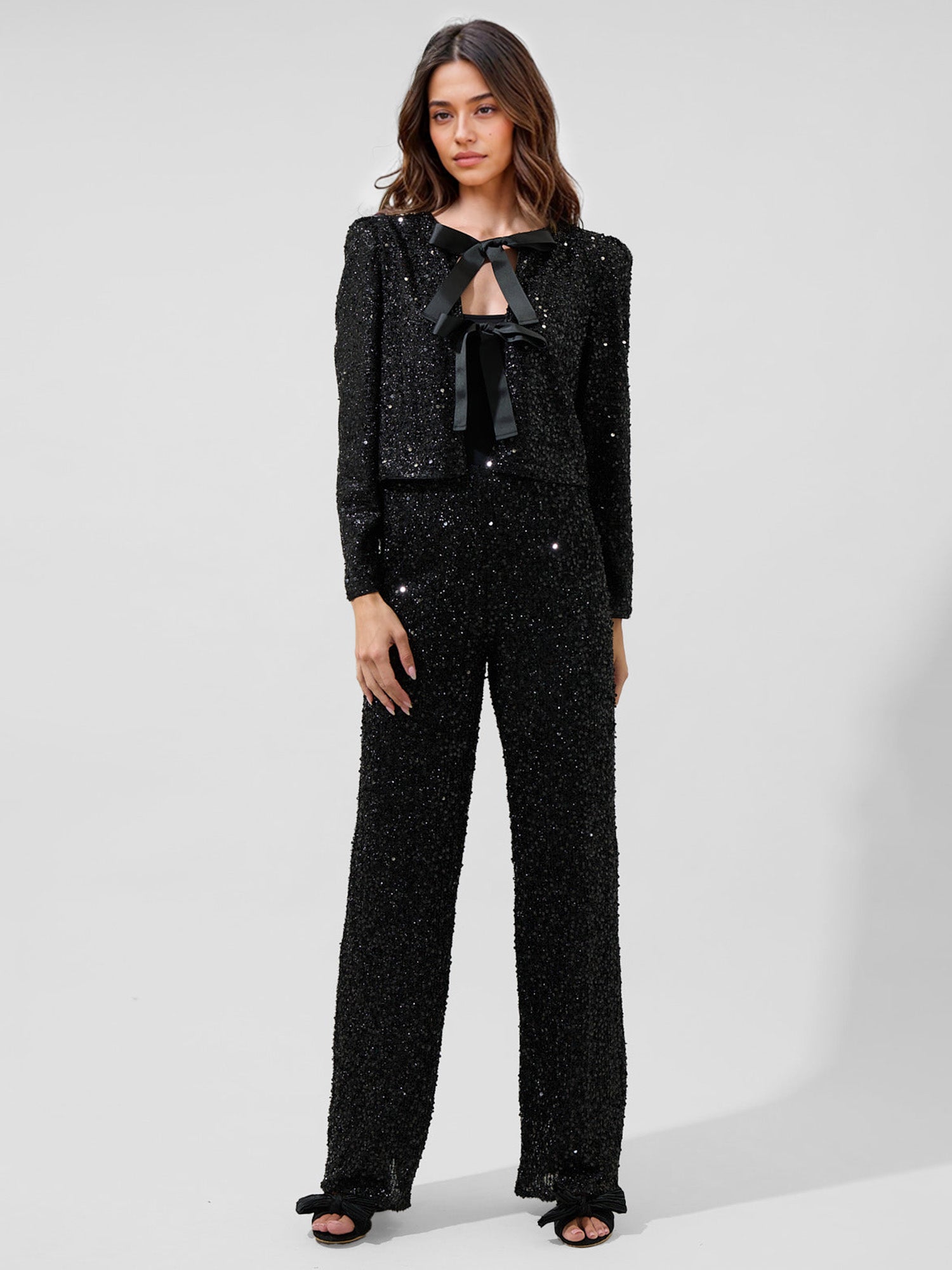 Sequin Bow Detail Top