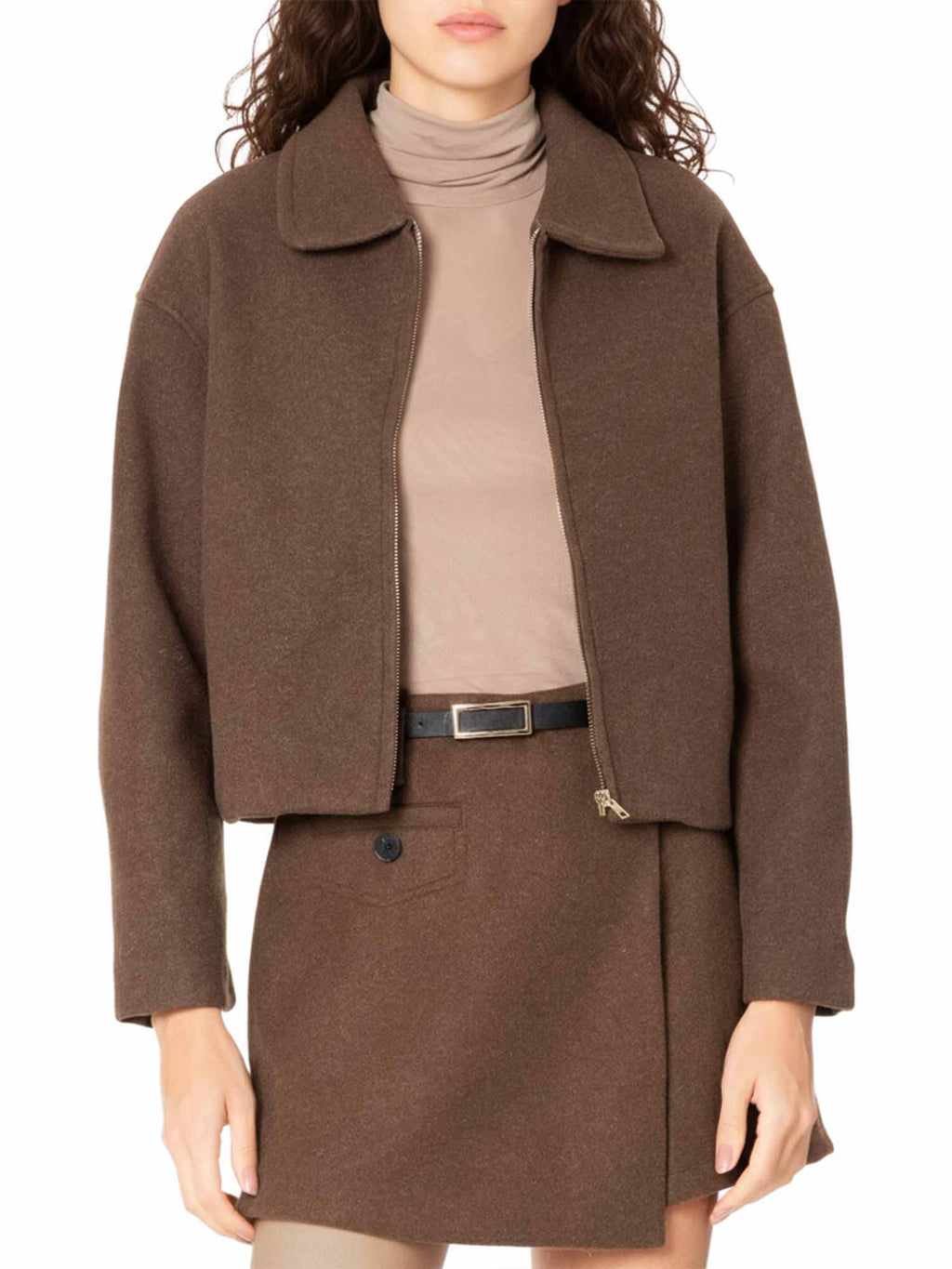Cropped Wool-Blend Jacket