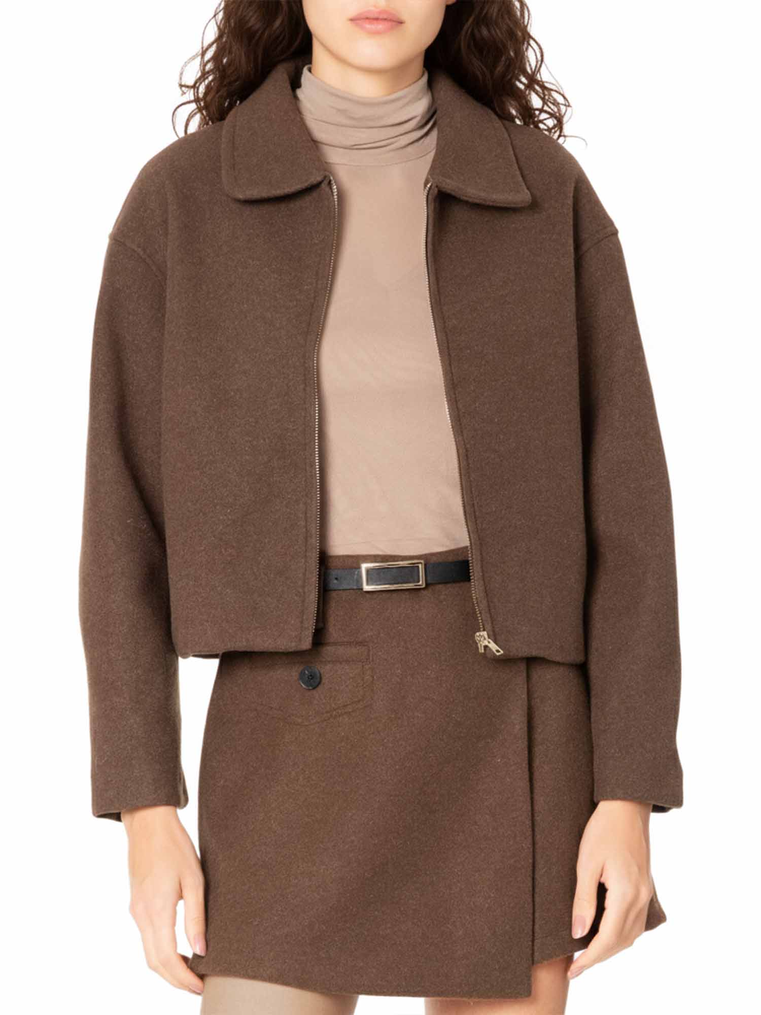 Cropped Wool-Blend Jacket