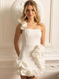 White Ruffled Mini Dress