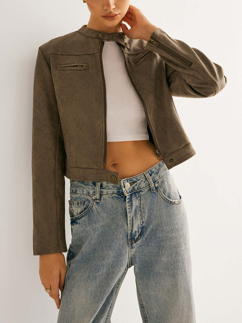 Cropped Leather Jacket