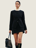 Black Buttoned Blazer Set