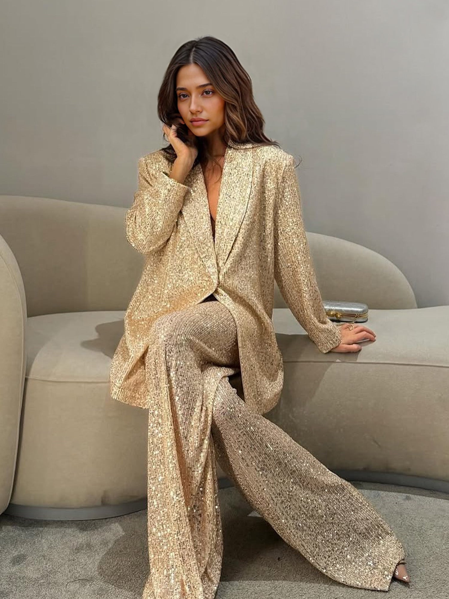 Metallic Sequin Blazer
