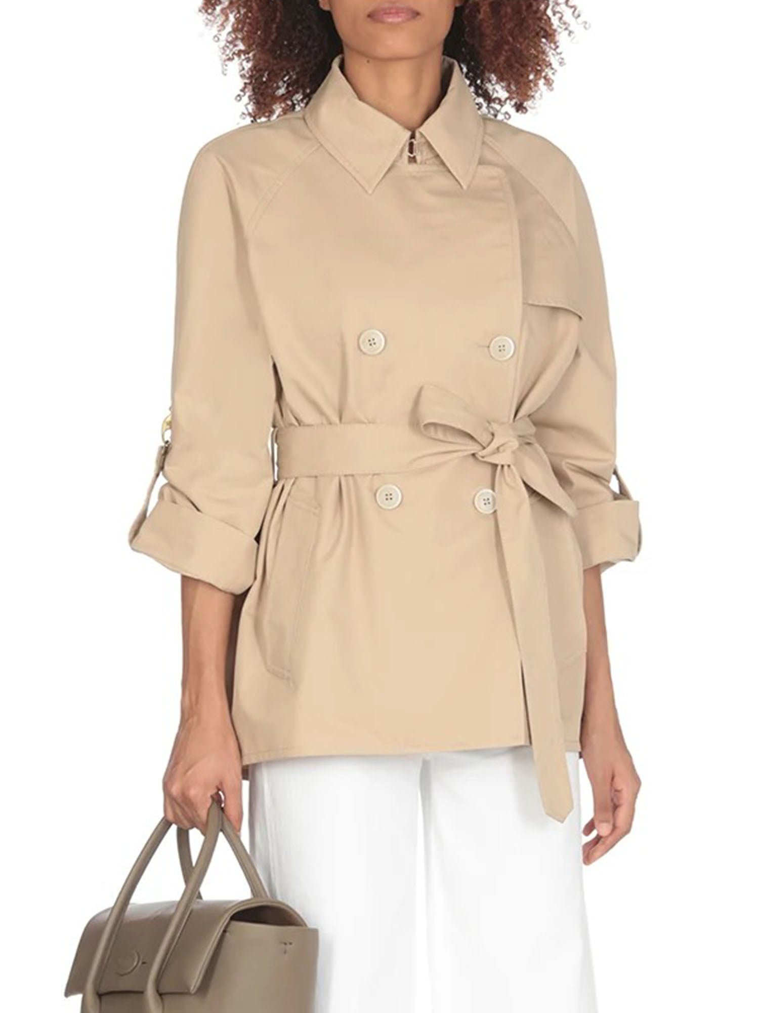 Belted Khaki Trench Jacket