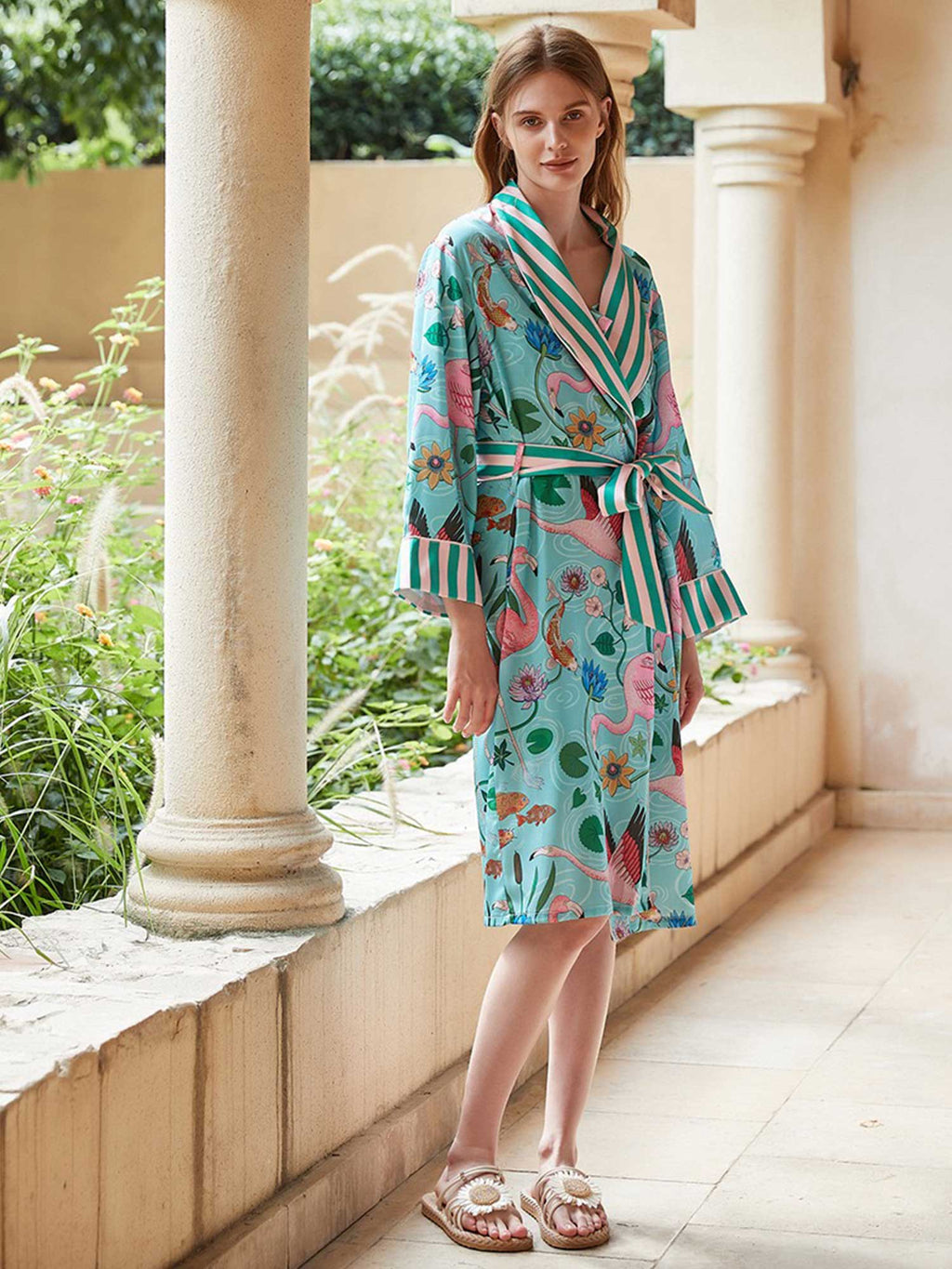 Flamingo Print Robe