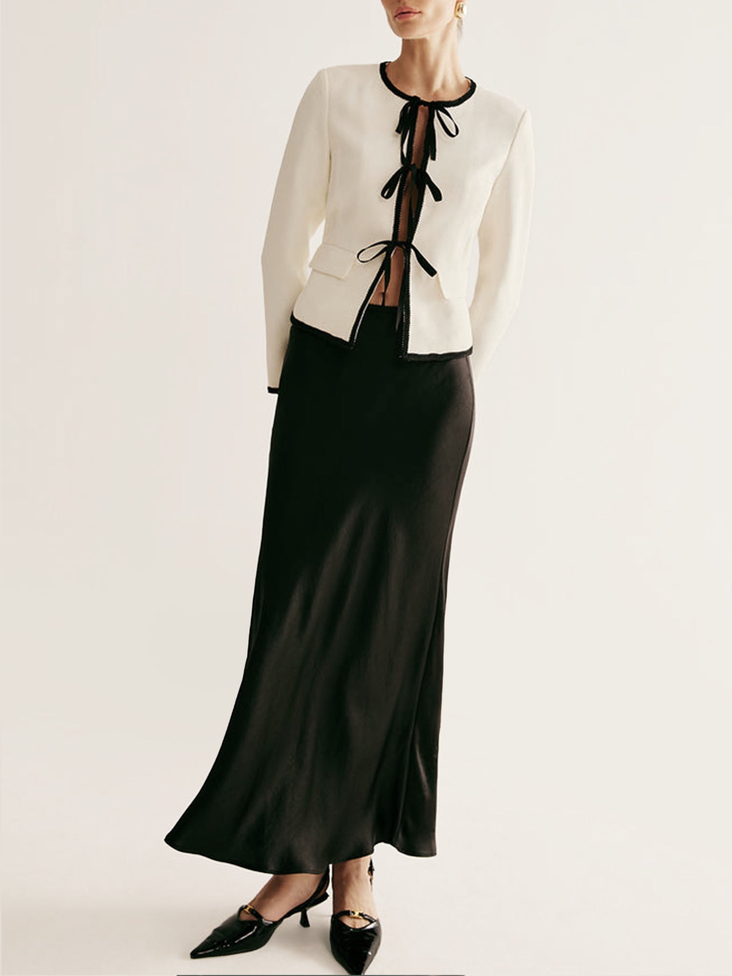 Ivory Bow-Tie Blazer
