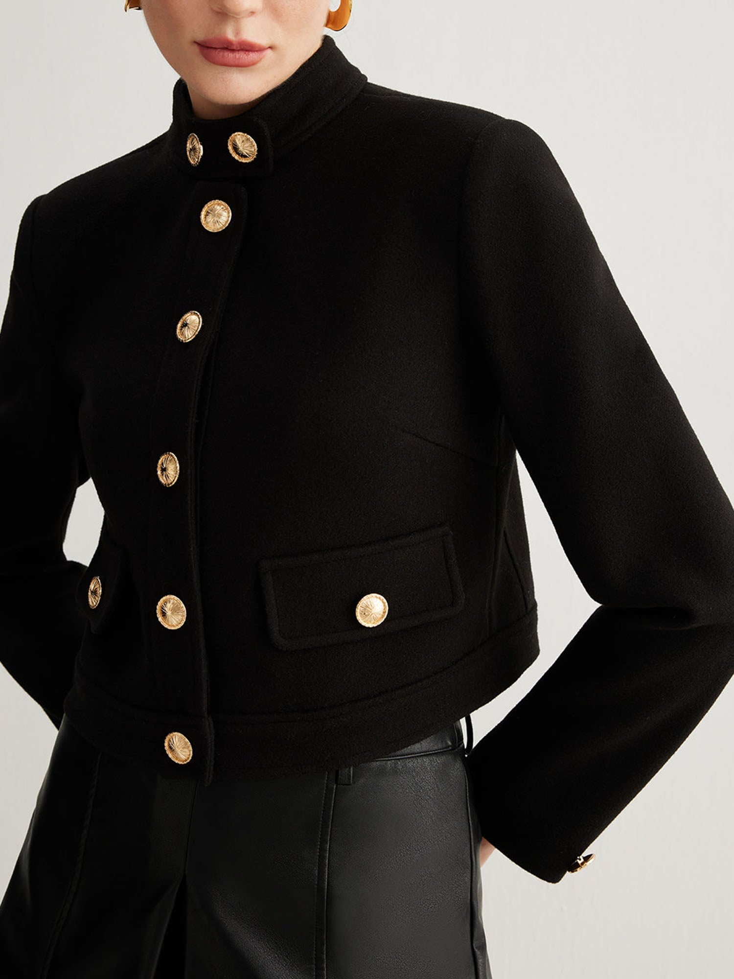 Cropped Military-Inspired Jacket