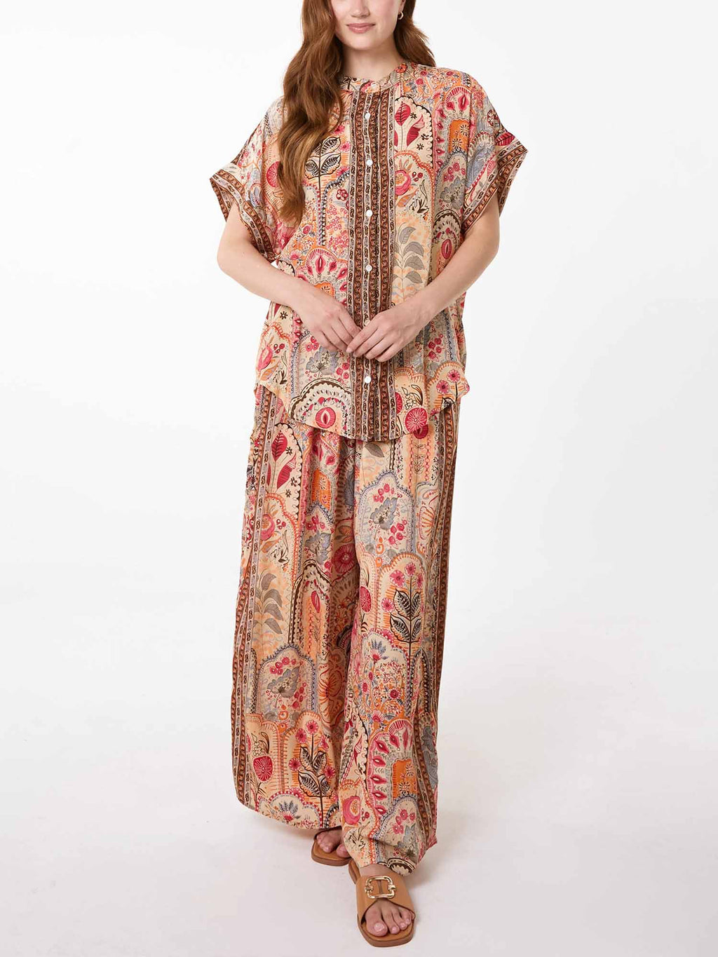 Terracotta Paisley Camp Shirt