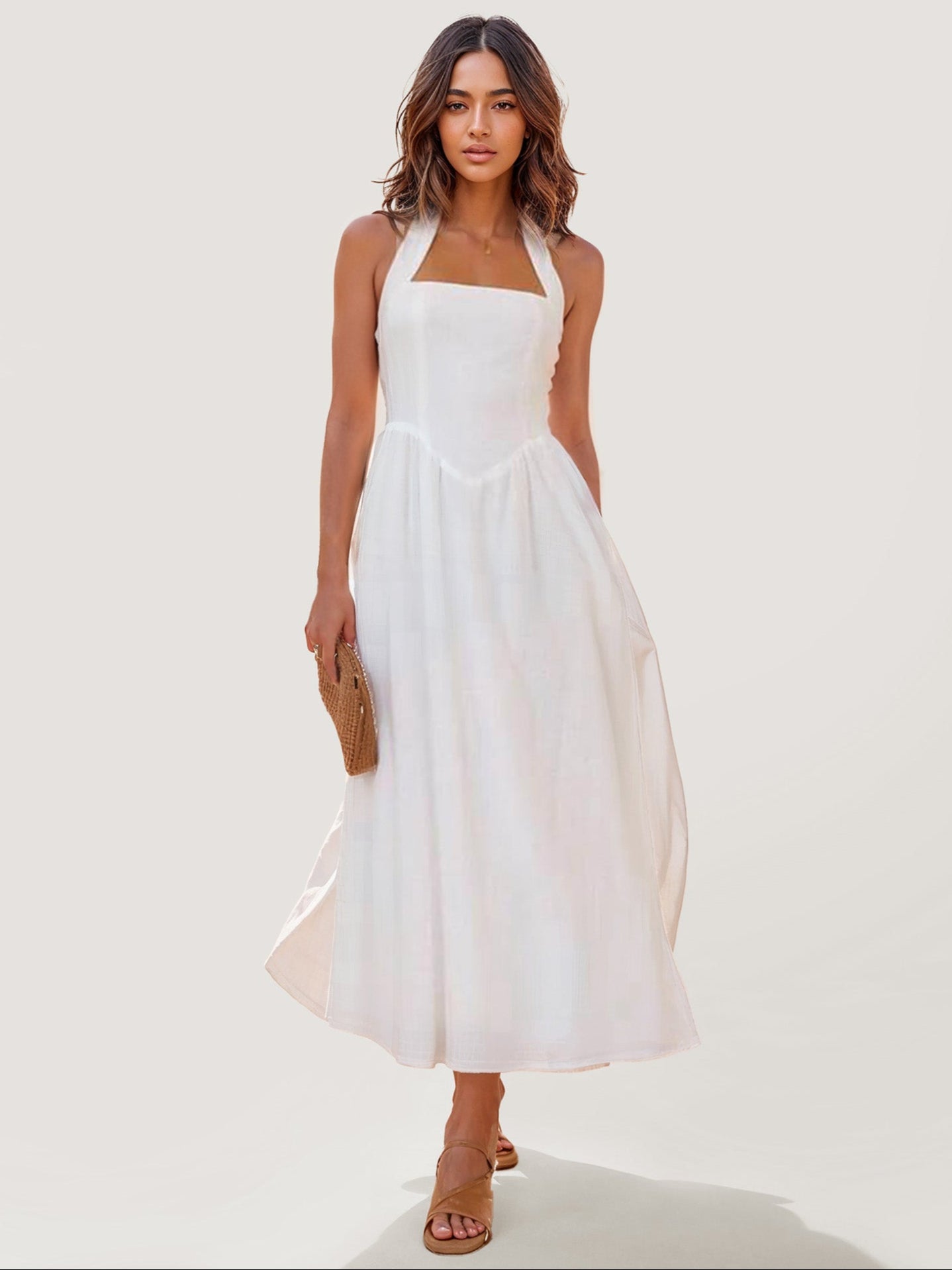 Halter Neck Midi Dress