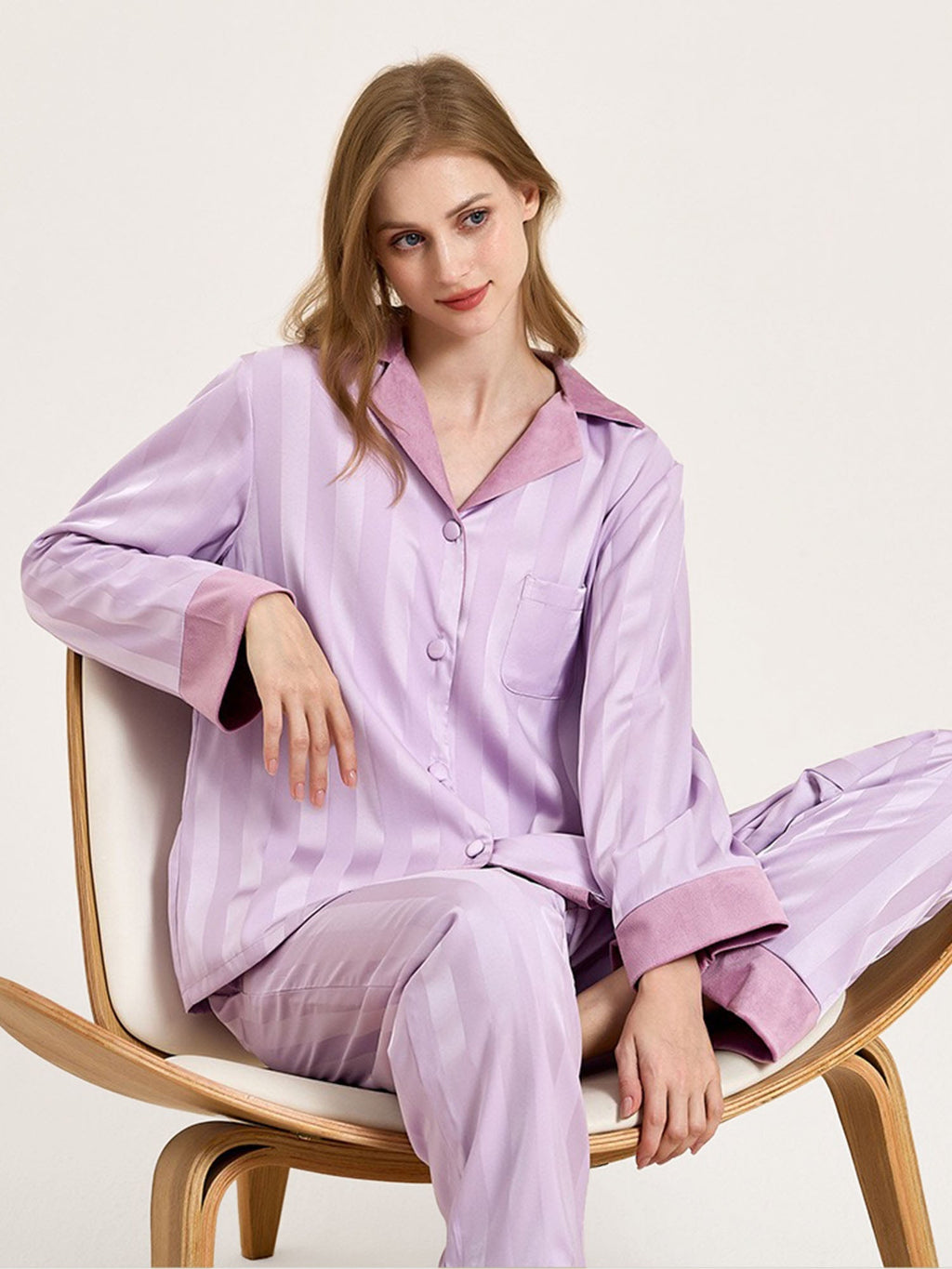 Satin Lavender Pajama Set