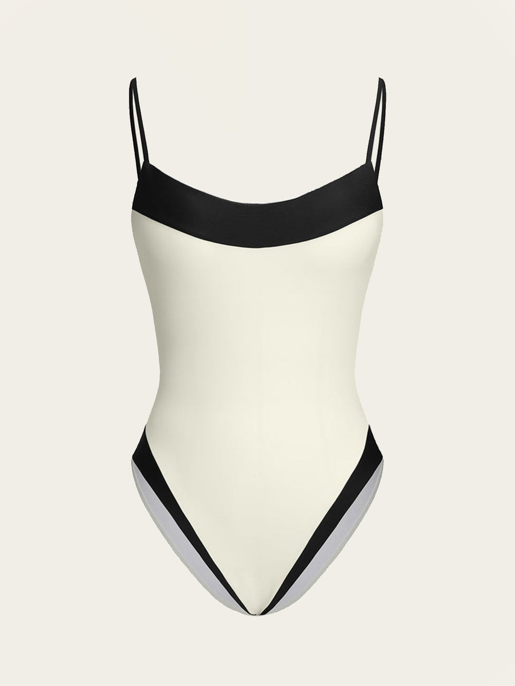 Black & White Contrast One-Piece Swimsuit