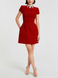 Sparkle Collar Mini Dress Poised Flare