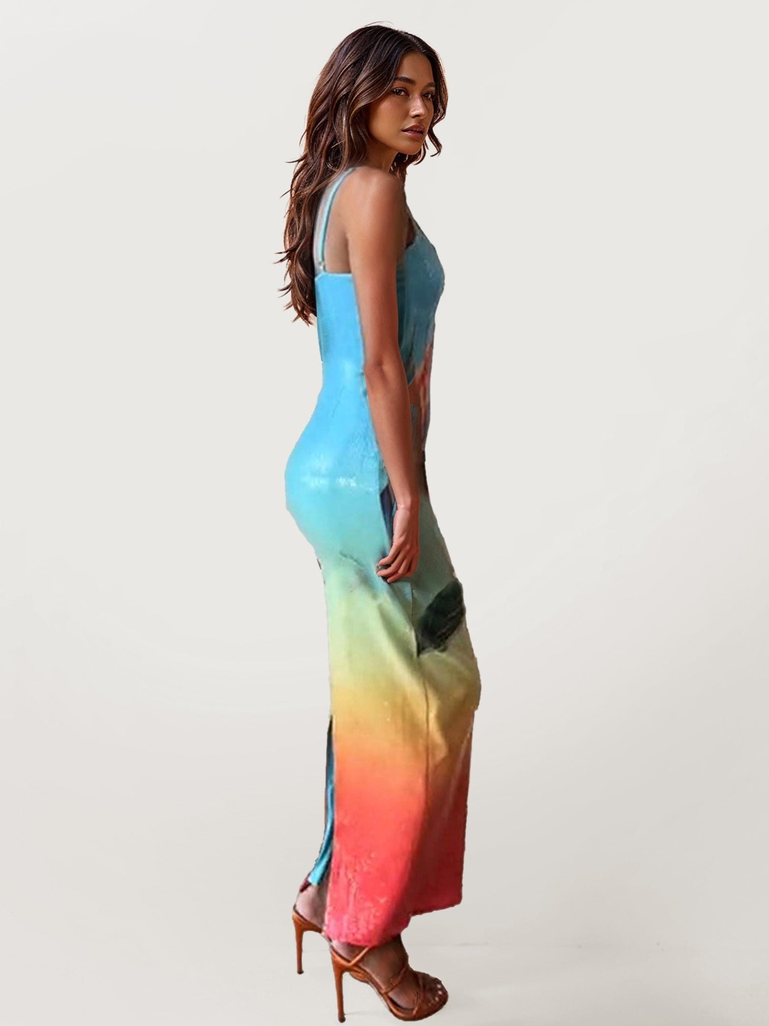 Bird of Paradise Print Maxi Dress