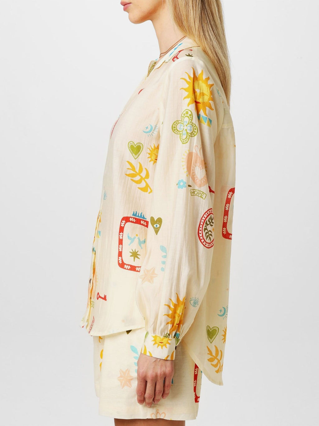 Sunlit Harmony Printed Shirt & Shorts Set
