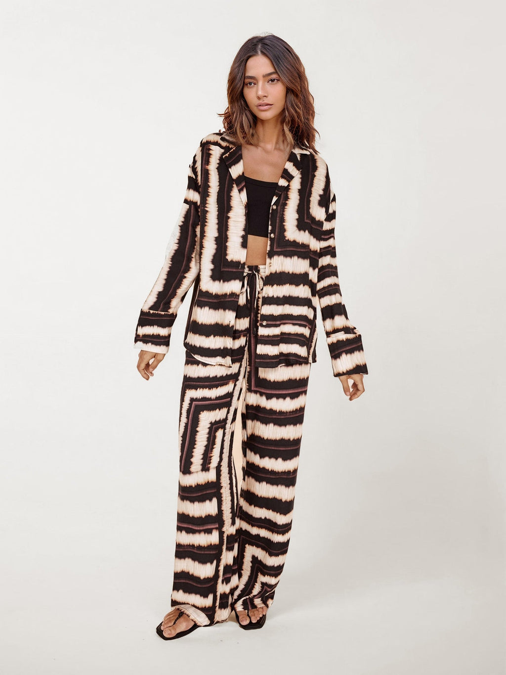 Boho Tie-Dye Wide-Leg Pants