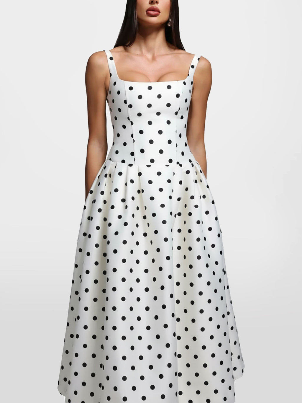 Polka Dot Maxi Dress Evening Flair
