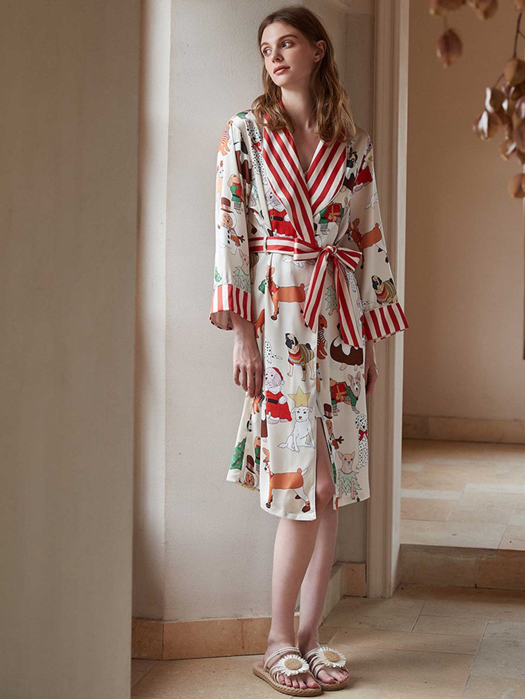 Cartoon Dog Print Robe