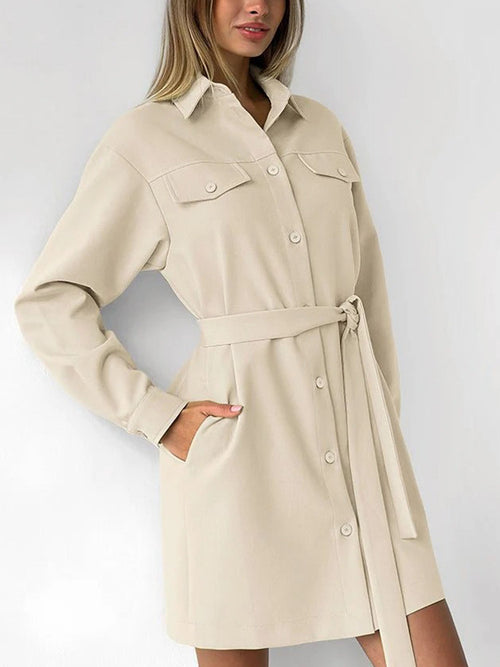 Belted Drop Shoulder Dress Vintage Utility