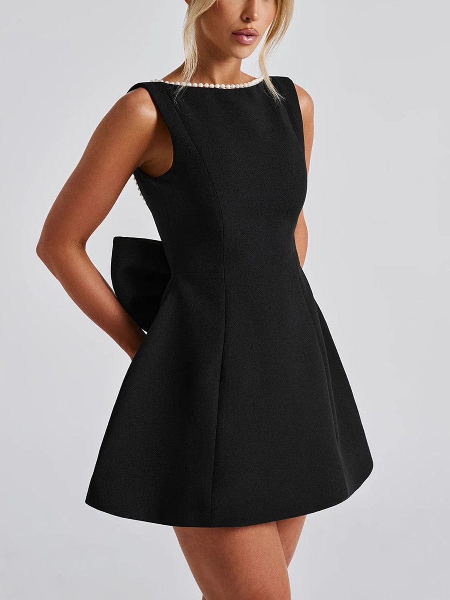 Black Classic Mini Dress Gala Serenity