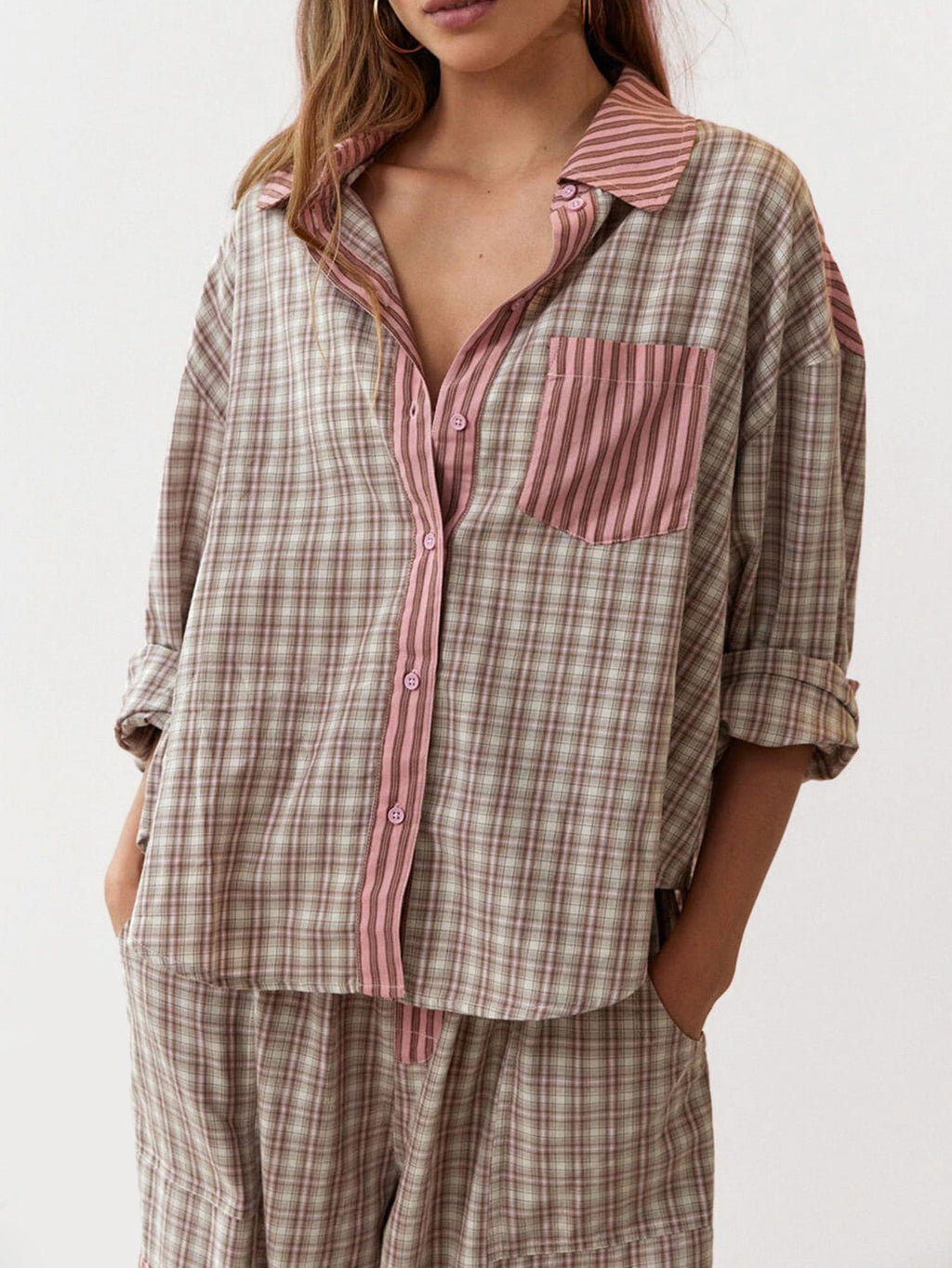 Plaid Pajama Set with Cozy Fit