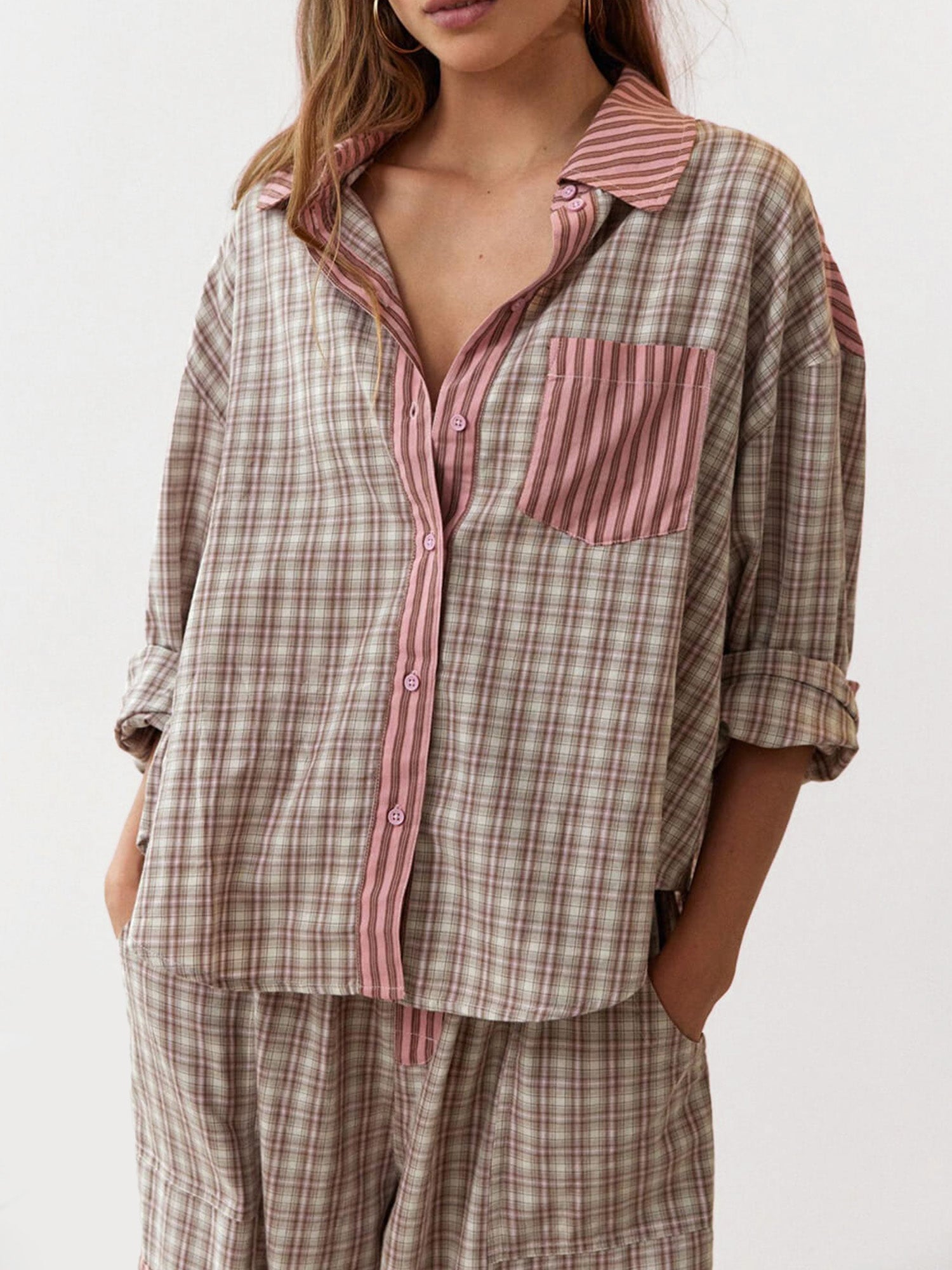 Plaid Pajama Set with Cozy Fit