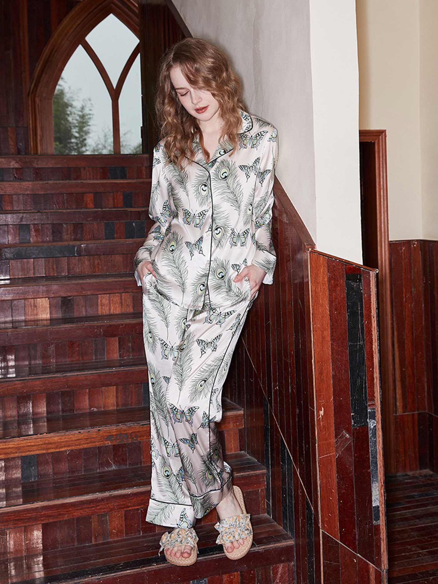 Butterfly Print Pajama Set