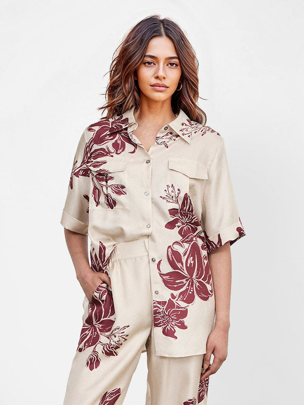 Floral Elegance Oversized Shirt
