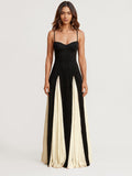 Chic Contrast Black and White Maxi Dress