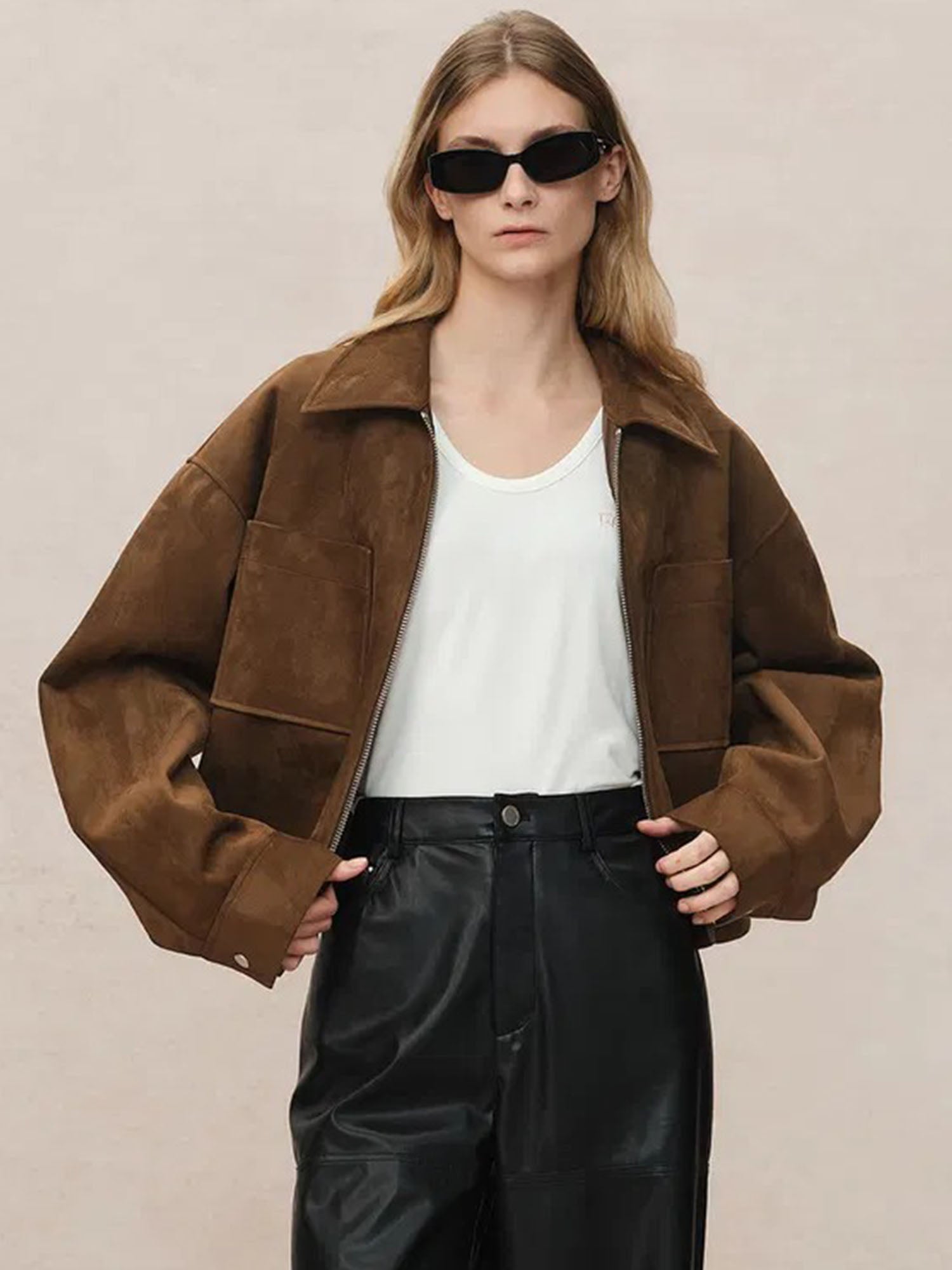 Zipper Blazer Jacket Tailored Edge